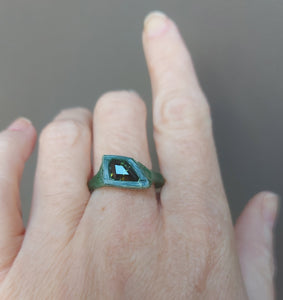 Custom Wax Cast Ring with Australian Green Sapphire – Made to Order in Solid Gold or Sterling Silver