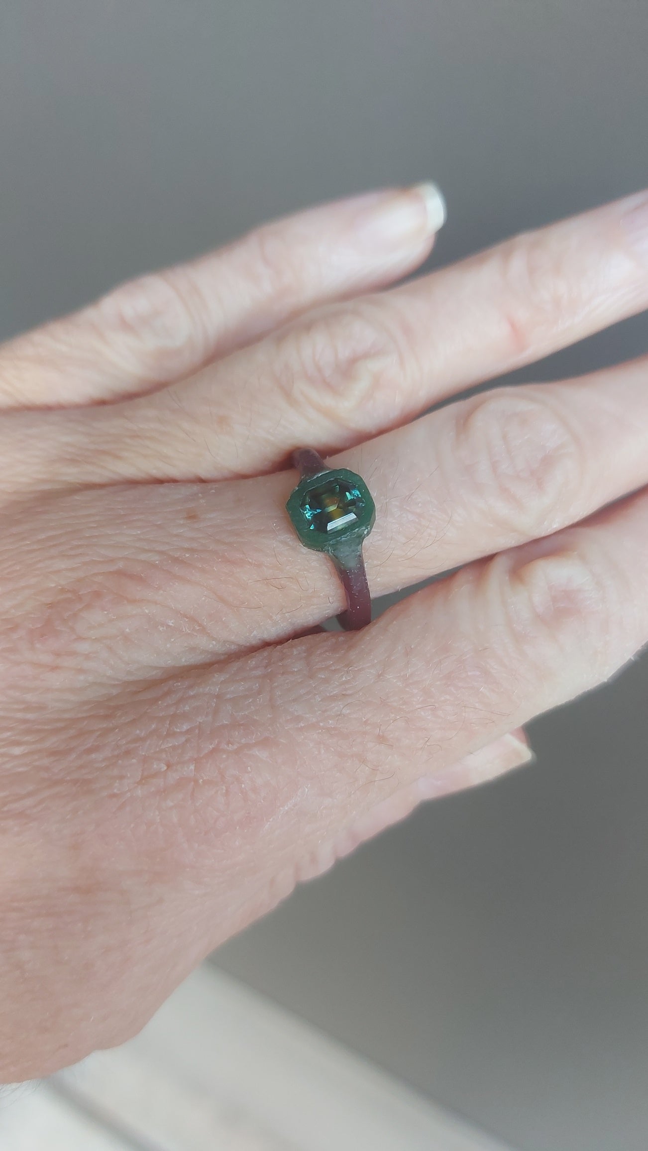 Octagon Gold banded Australian Parti Sapphire in Gold or Silver