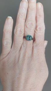 Modern Heirloom – Square Cut Teal Sapphire Ring