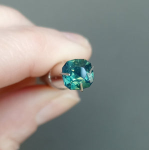 Modern Heirloom – Square Cut Teal Sapphire Ring