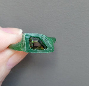 Custom Wax Cast Ring with Australian Green Sapphire – Made to Order in Solid Gold or Sterling Silver