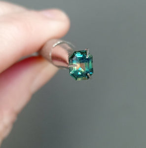Octagon Gold banded Australian Parti Sapphire in Gold or Silver