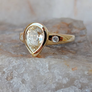 1.49ct Pear Trilogy Australian Sapphire Ring