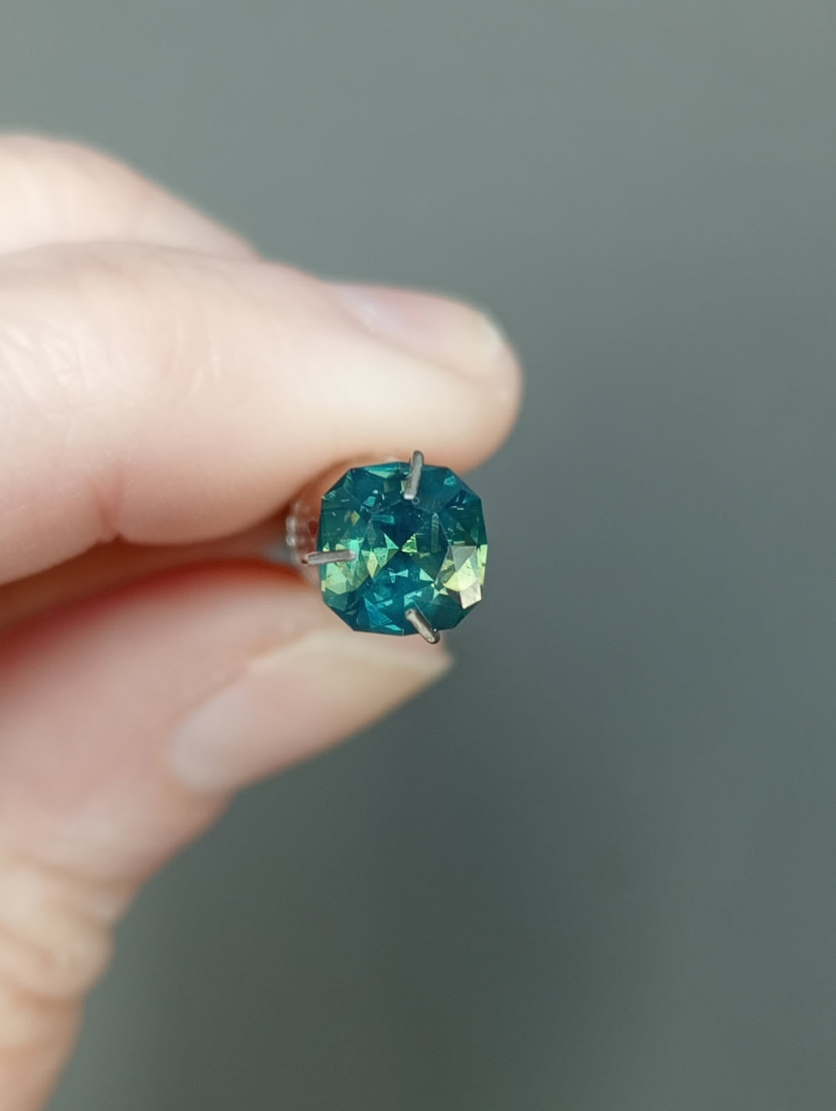 Modern Heirloom – Square Cut Teal Sapphire Ring