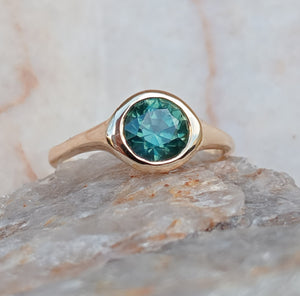 1ct Teal Australian Sapphire Ring