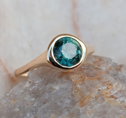 1ct Teal Australian Sapphire Ring