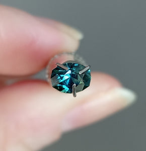 Custom Wax Teal Sapphire Ring