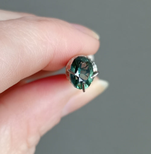 Custom Wax Cast Green Sapphire Ring
