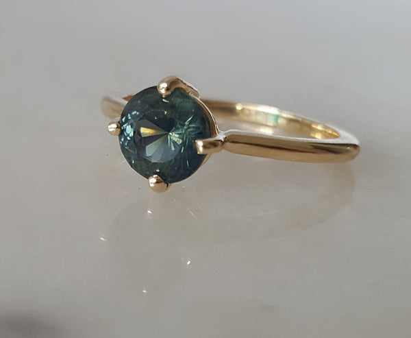 1.6ct Green Australian Parti Sapphire Ring